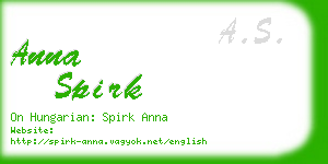 anna spirk business card